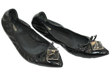 PRADA MIU MIU scarpe basse ballerine donna tg 8,5 Europa 39 nere con pietra S9225