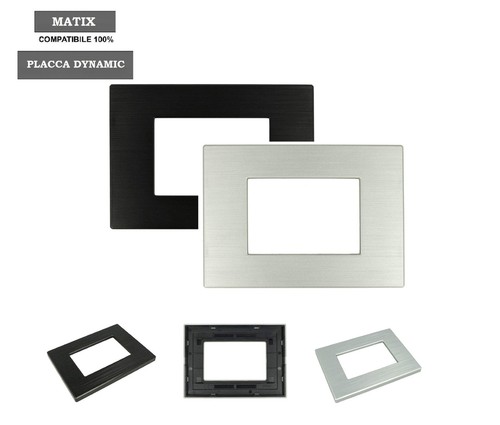 Placca argento nero satinato - e,