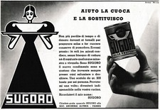 PUBBLICITA' 1936 SUGORO ALTHEA PARMA SALSA PREPARATA POMODORO CUOCA BARATTOLO