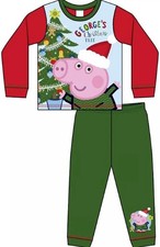 SET PIGIAMA NATALIZIO BAMBINO * GEORGE PEPPA PIG* 2-3 anni NUOVO E CONFEZIONATO