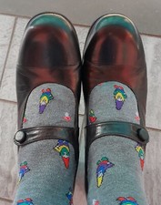 FORNARINA VINTAGE ANNI 90 PELLE FLAMENCO NERE CON BOTTONE MARY POPPINS