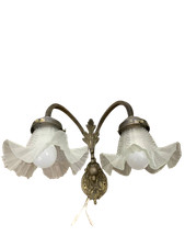 Applique lampada muro Art Nouveau  a due bracci con tulipes Liberty