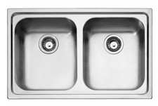 LAVELLO INOX CUCINA INCASSO 2 VASCHE 86X50 FRANKE COMPLETO DI SIFONE E PILETTE