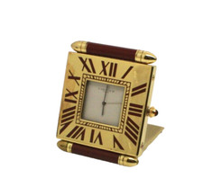 📌 Orologio da Scrivania Cartier Rosso Rubino Numeri Romani - Sveglia a Pendolo Viaggio - P