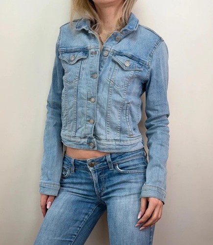 Giacca denim donna blu anti