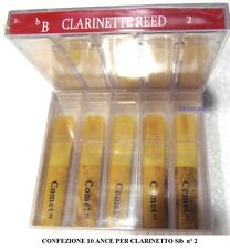 CONFEZIONE 10 ANCE PER CLARINETTO Sib SIBEMOLLE MISURA n° 2  Box 10 ANCIA BAMBU'