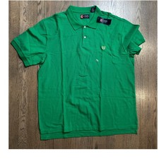 Polo uomo Chaps XXL verde manica corta casual top nuova con etichetta