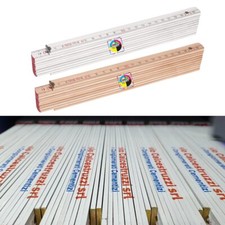 Doppio metro in legno a stecca personalizzato con logo aziendale