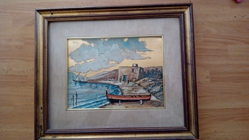 Quadro foglia oro dipinto - quadro,