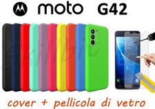 COVER CASE CUSTODIA PROTEZIONE SILICONE GEL PER MOTOROLA MOTO G42 + VETRO NUOVE