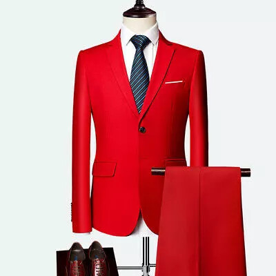 Abito uomo rosso elegante - elegante, slim