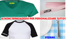 10 NOMI PICCOLI TERMOADESIVI NO TOPPE DA STIRARE ASILO SCUOLA PALESTRA etichette