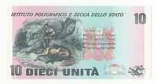 10 unità Banconota Prova Istituto Poligrafico e Zecca dello Stato FDS