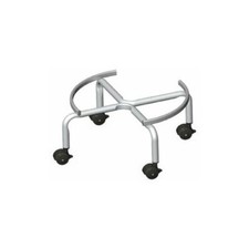 Carrello portafusto x Bidone Olio acciaio con ruote Basso 16 cm Diametro 38 cm