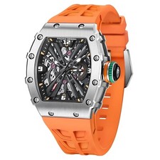 ?️ -  Orologio Pagani Design Skeleton Tonneau PD 1738 Uomo Japan VH65 Arancione