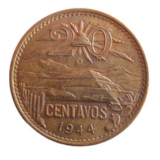 1944 MESSICO 20 CENTAVOS - Moneta ottima - SPEDIZIONE GRATUITA - Contenitore #319