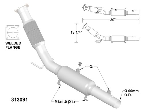 Front catalytic converter for - catalytic,