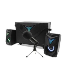 Kit Casse 2.1 con Subwoofer USB + Microfono con Support Speakers LED 90435