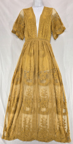 Maxi abito pagliaccetto - , pizzo