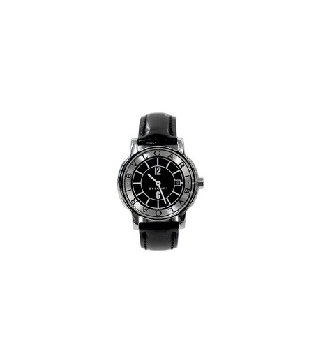 Bulgari 29mm black leather - black,