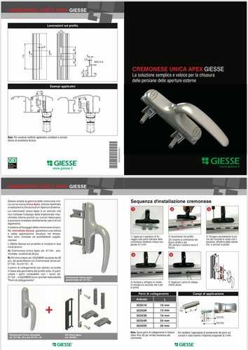 Maniglia cremonese giesse per - giesse,