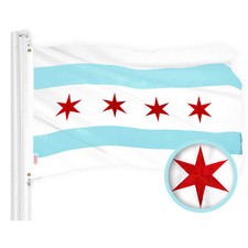 G128 Chicago City Flag 3x5 Ft