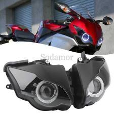 Per Honda CBR1000RR 2008-11 Gruppo Completo Faro Proiettore Bianco Angel Eyes