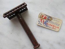 Rasoio Di Sicurezza in bachelite - Vintage Razor - con lametta Italia Mirabilia