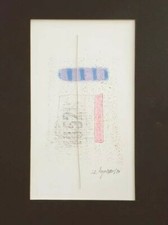 Artista LONGARETTI Carlo Alberto Disegno 1984 su Carta Con Tecnica Mista Quadro