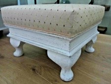 SGABELLO POGGIAPIEDI SHABBY LACCATO PANCHETTA PUFF SEDUTA DIVANO SALOTTO 