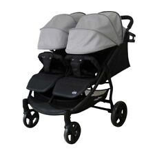 PASSEGGINO GEMELLARE LEONIE GEMINI COLORE GRIGIO E NERO