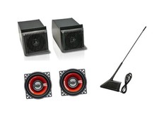 KIT AUTORADIO PER PANDA 750 1986-2003 2 CASSE NERE E ANTENNA RADIO STEREO PER  