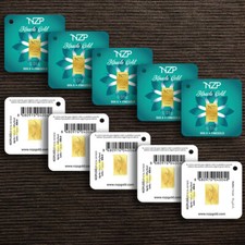 10 lingotti d'oro 0,01 grammi