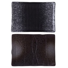  2 pezzi rettangolari piccoli piatti di sushi in stile giapponese piatti