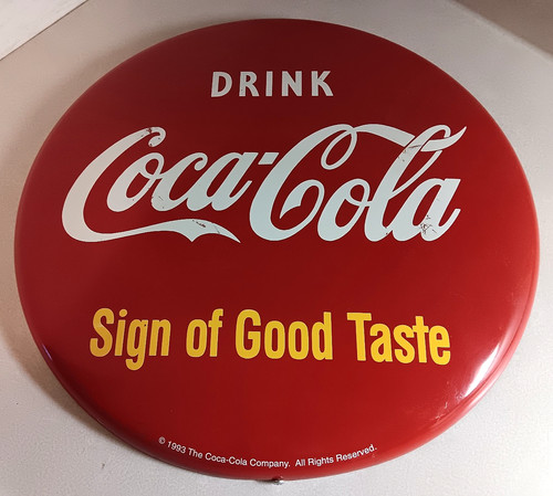 Insegna bottone coca cola - insegna,