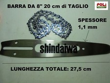 SHINDAIWA BARRA E CATENA CARVING 20CM MOTOSEGA KIT PASSO 1/4" 1.1 mm da 8"