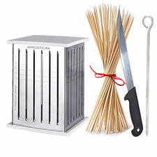 CUBO ARROSTICINI 49 fori + Coltello + 50 stecconi Macchina Produzione Kebab