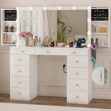 11 Drawers Makeup Vanity Desk
