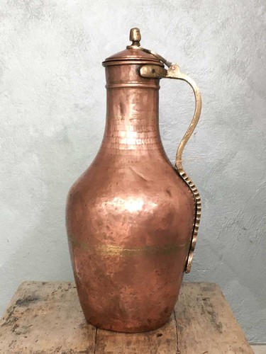 Brocca antica rame manico - in,