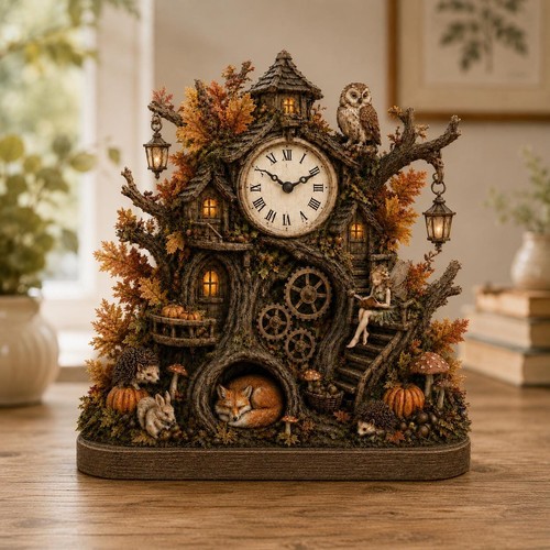 Orologio albero bosco - orologio, blocco