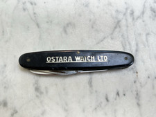TEMPERINO PUBBLICITARIO OSTARA WATCH LTD OROLOGI OROLOGERIA ANNI 50 OLD PENKNIFE