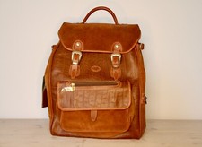 zaino vintage in pelle ditta Muscionico made in Italy anni '80-'90