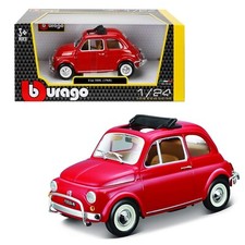 Burago Fiat 500L 1968 Rosso in Metallo Pressofuso Modellino Auto in scala 1:24