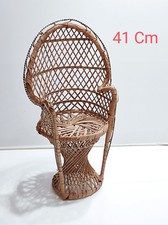 Sedia pavone vintage in vimini