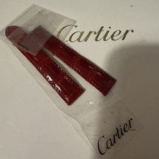 Cartier Red Leather Cartier Strap For Tank Model