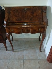 Ribalta scrittoio mobile stile antico legno intarsiato 