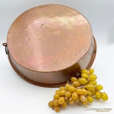 Antica Padella in rame vecchia pentola tegame teglia stagnata casseruola anello