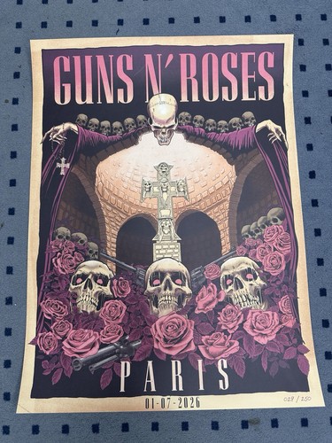 Guns roses paris lithografie - guns,