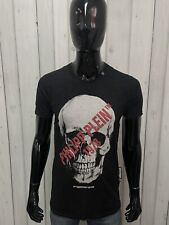 Philipp Plein Maglia Uomo Taglia L Cotone T-shirt Maglietta Teschio Strass Man