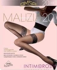 Calze autoreggenti Omsa malizia velati 20 denari balza pizzo